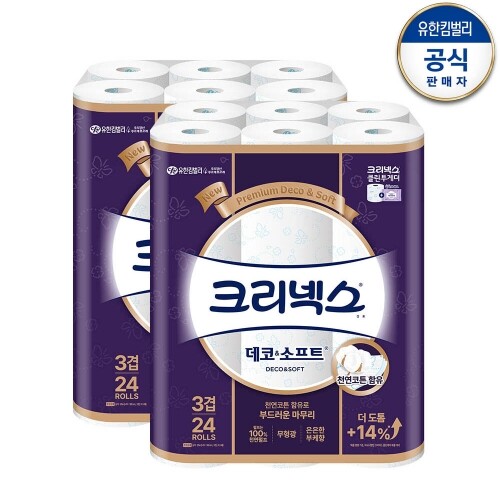 데코앤소프트 28m 24롤 x 2팩(3겹)